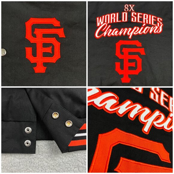 San Francisco Giants Varsity Jacket Mens 2XL XXL Black World Series G-III GIII - Picture 9 of 11